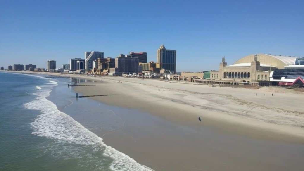 View of the beach and some of the hotels in Atlantic City