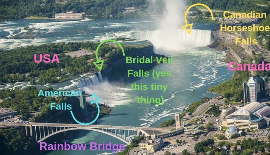 Niagara Fall, Canada, map on Niagara Falls
