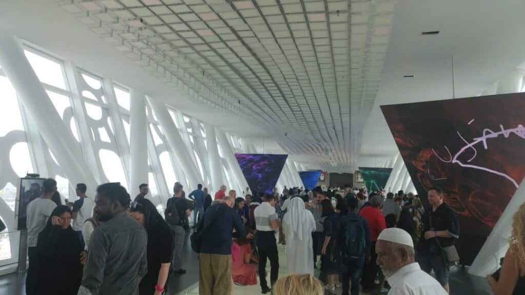 Inside Dubai Frame, a room full of people, observation deck, Is Dubai Worth Visiting