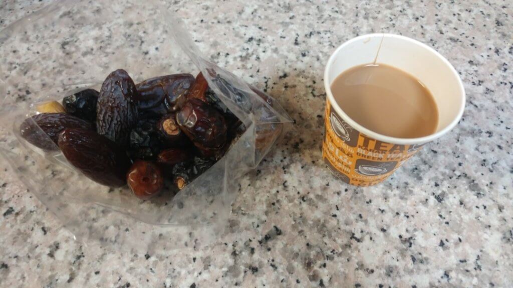 dates, Karak tea, food 