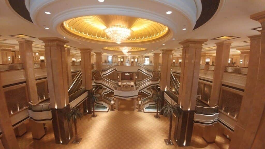 The lobby of Emirates Palace, hotel in Abu Dhabi 