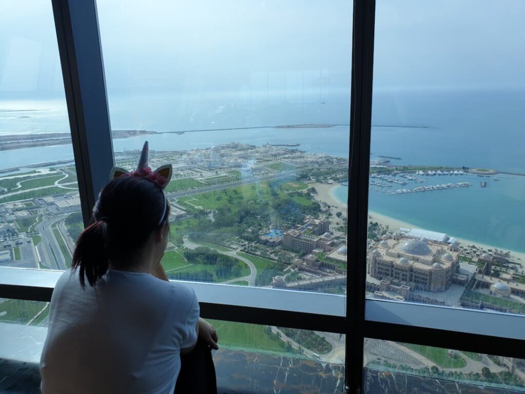 Me overlooking the Emirates Palace Hotel, unicorn, Abu Dhabi 