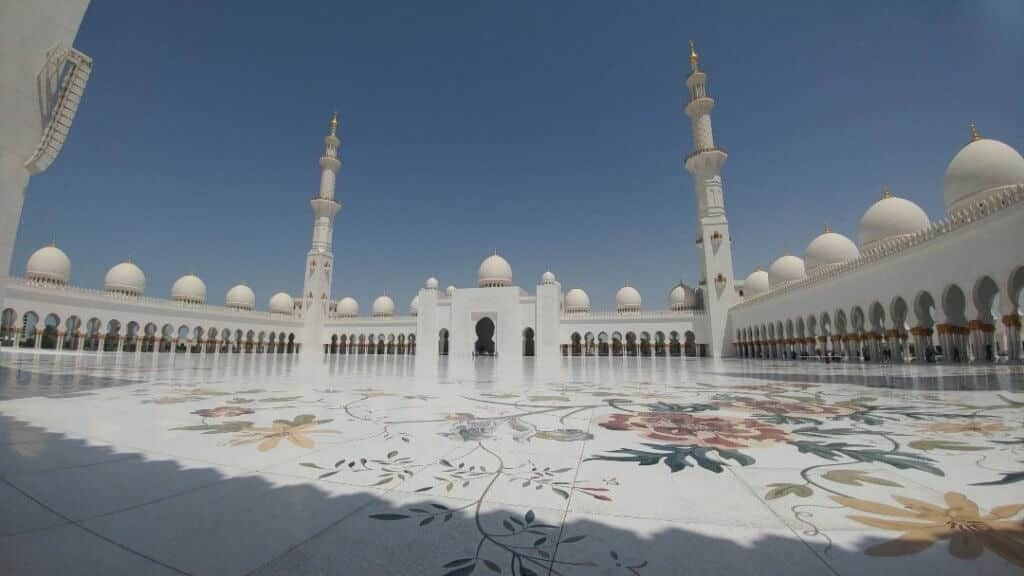 Sheikh Zayed Grand Mosque, courtyard, mosque, white mosque