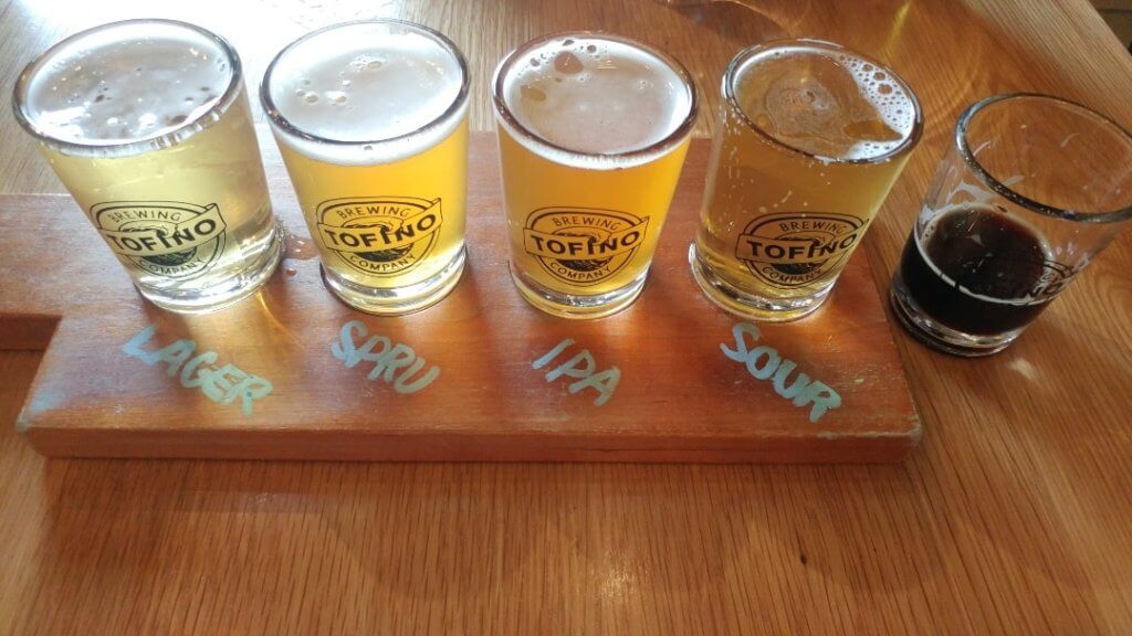 Tofino Brewing Company, beer, flight, things to do in Tofino when it rains