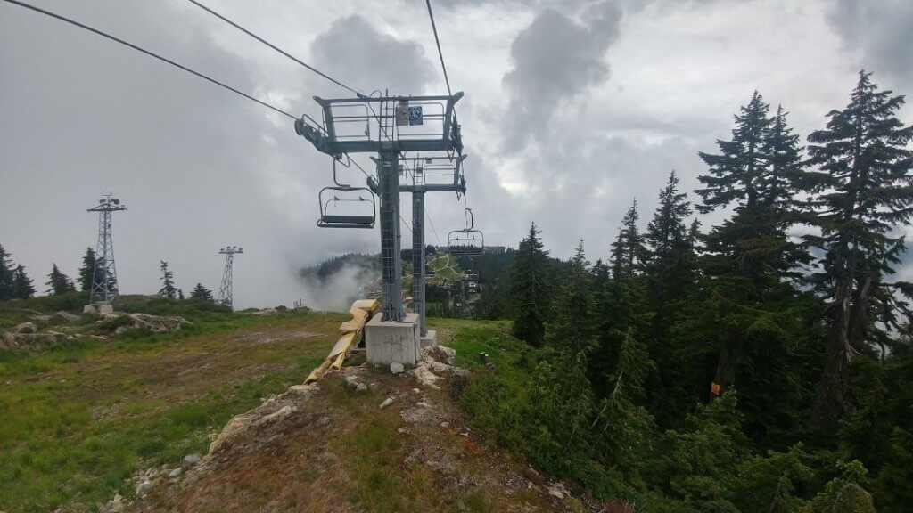 Grouse Mountain, peak, chairlift, forest, 