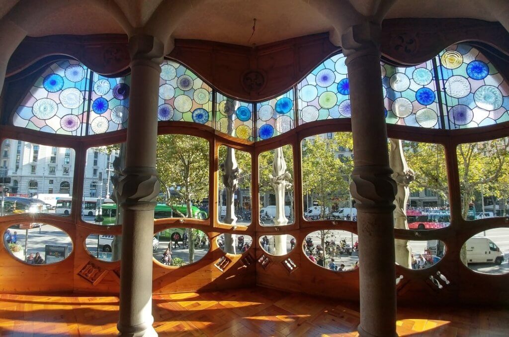 Casa Batllo, Barcelona, window, Casa Batllo blue window on the Noble Floor