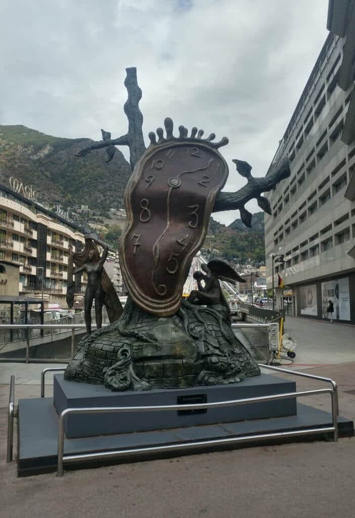 The Nobility of Time, Andorra, Salvador Dali, statue, clock