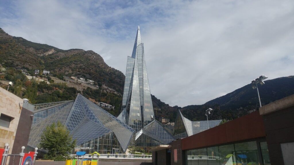 Caldea Thermal Spa, glass, mountains