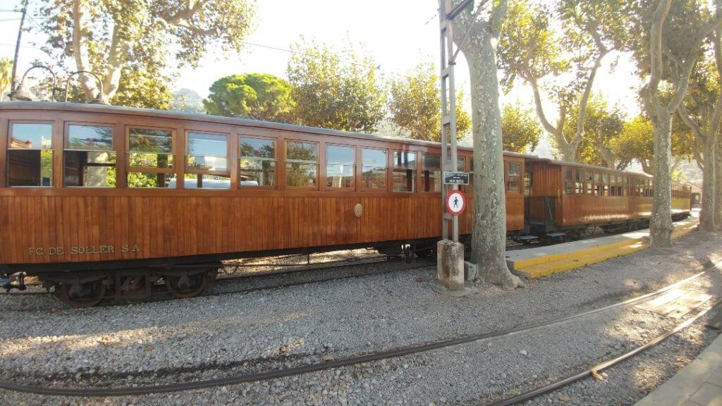 vintage wooden train, Soller, train ride, Ferrocarril de Sóller, day trips from Palma de Mallorca