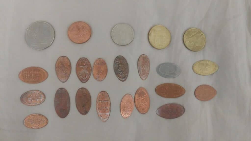 coins, pennies, collection, travel