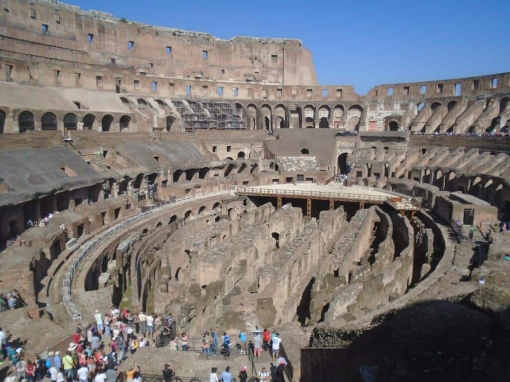 Colosseum inside, tour, Italy 