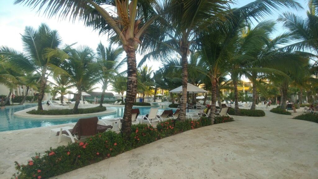 pools, resort, palms, Dominican Republic 