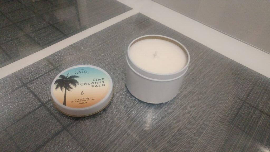 coconut, lime, candle, hand made