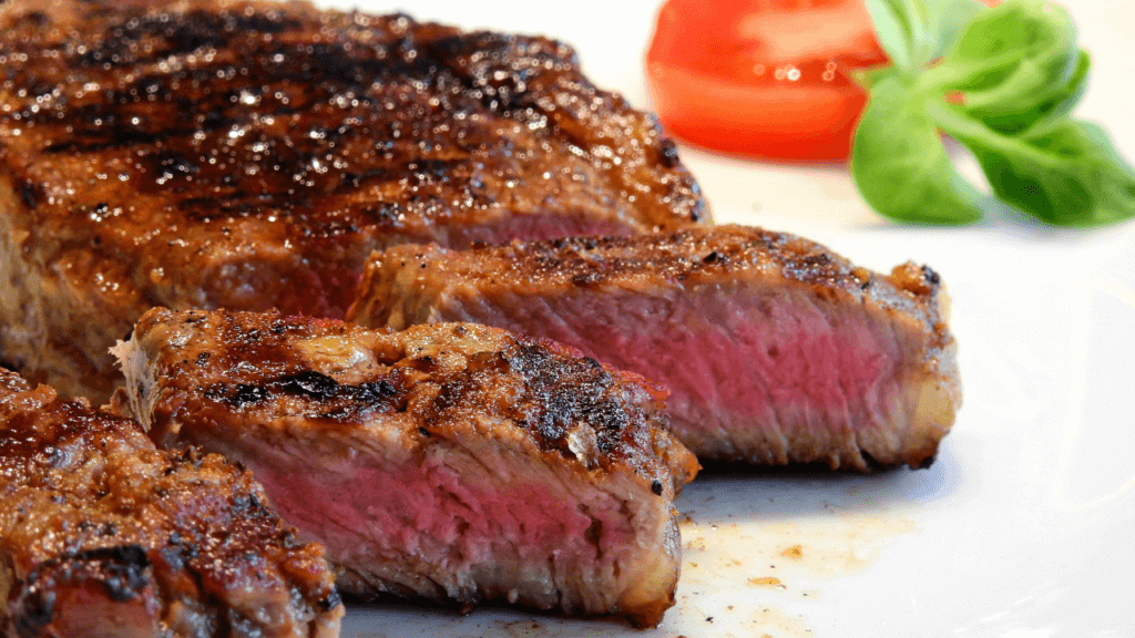 meat, steak, undercooked meat