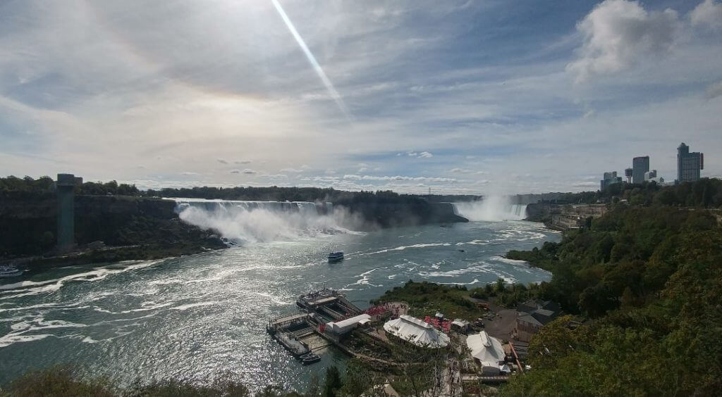View of Niagara Fall with wide lenses 