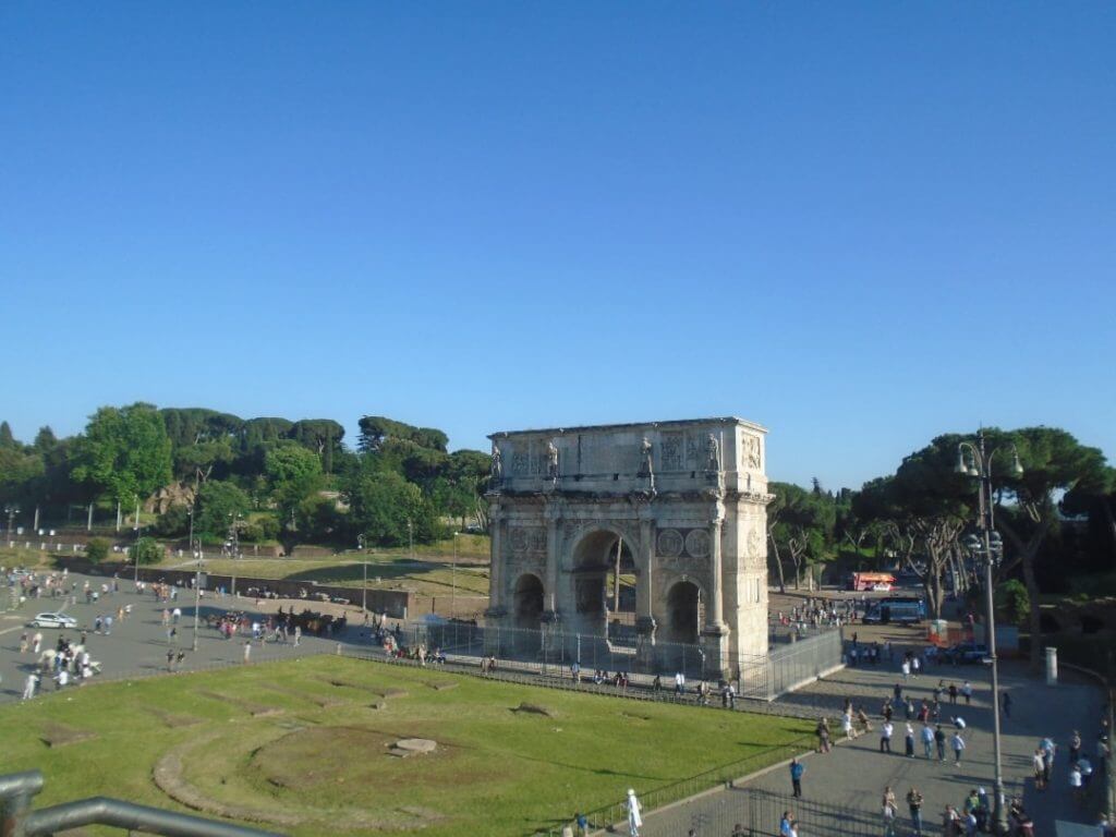 A view of the Arch of Constantine from the Roman Forum