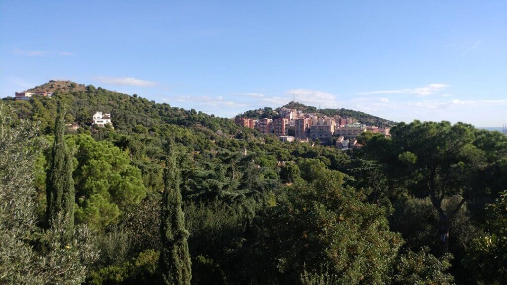 View of the hills around Park Guell, Barselona 