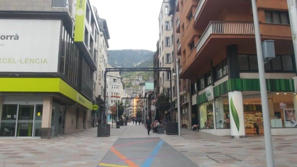 Shops in Andorra La Vella, street view