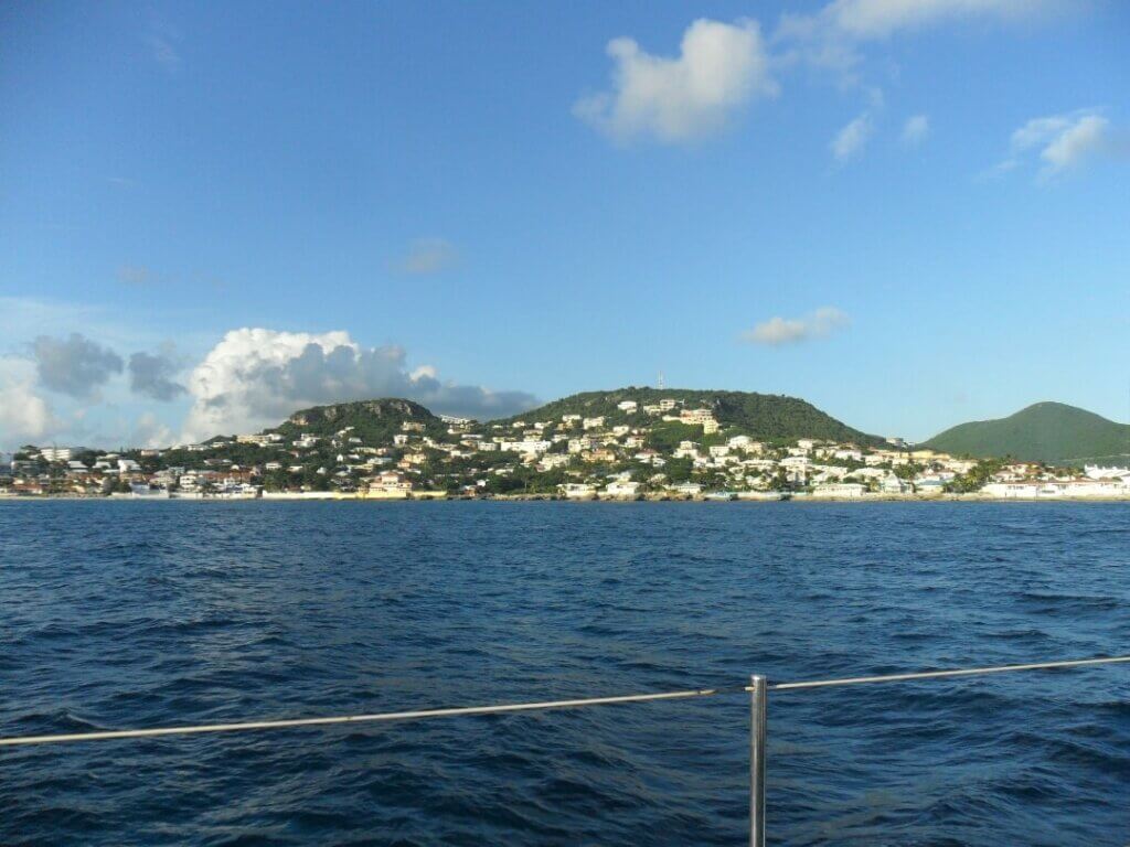 View of St. Martin from a catamaran tour