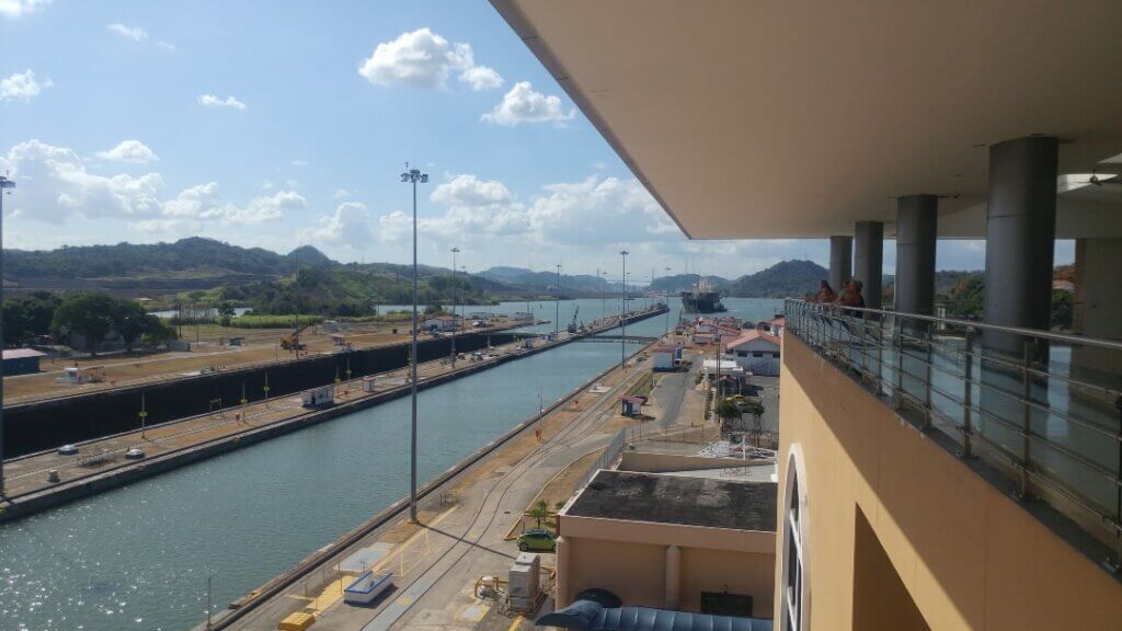 Ship crossing the Panama Canal, boat, tanker