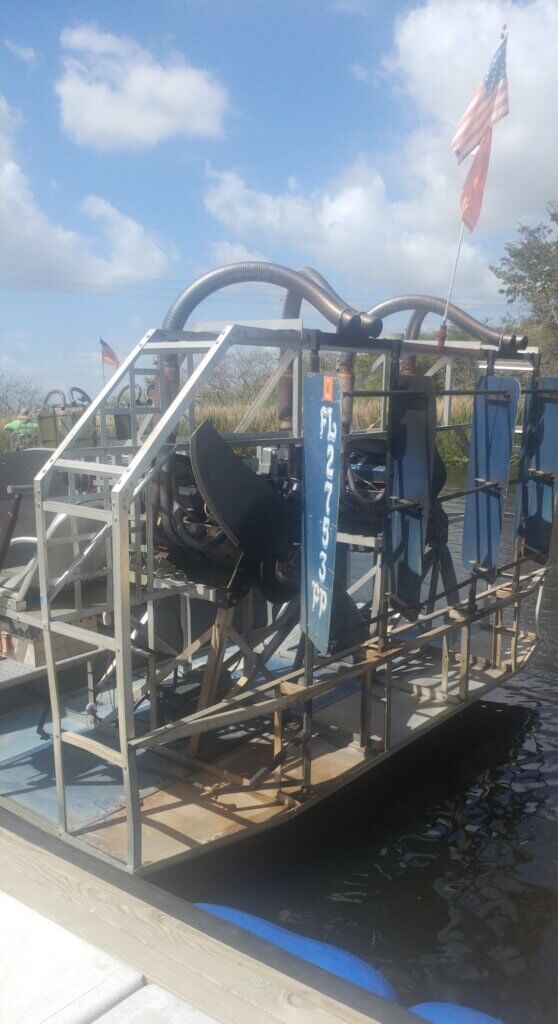 The engine of an airboat, Everglades, boat, engine