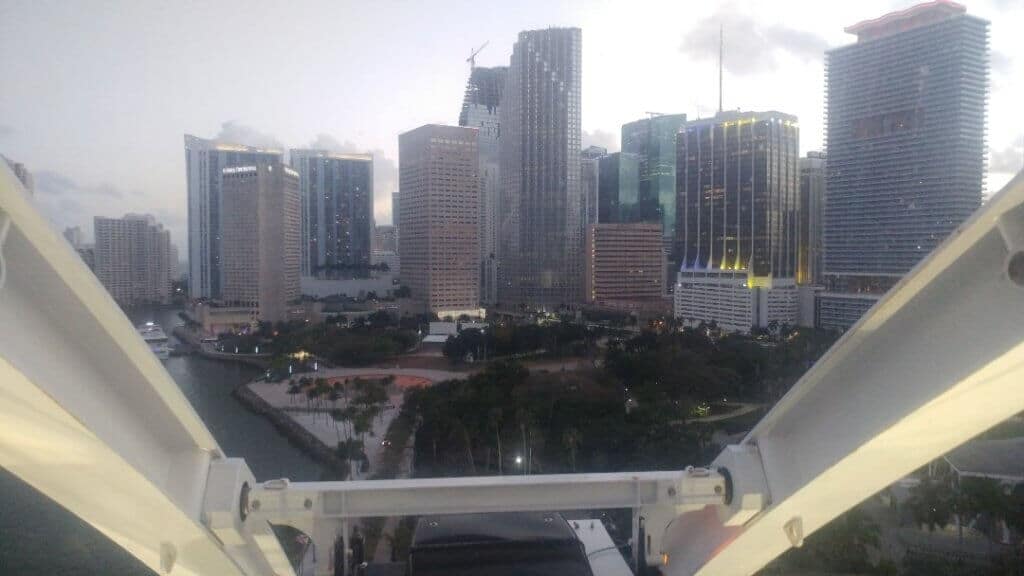 View toward Bayfront Park from the Miami Ferris Wheel, fun things to do in Miami