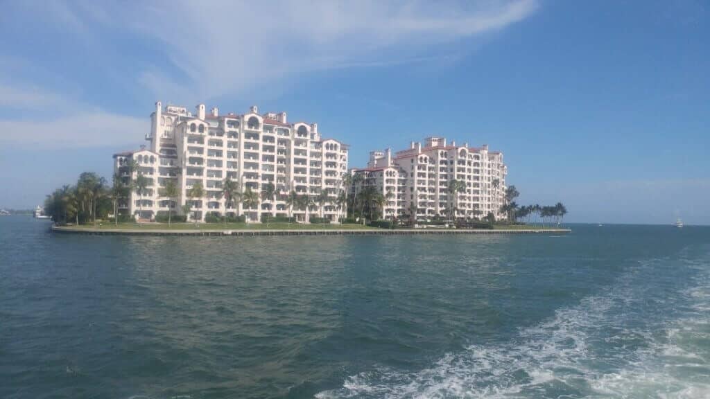 Private properties on one of the islands in Miami, luxury homes