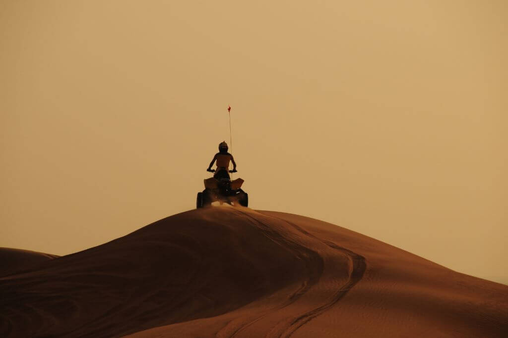 Dubai Desert Safari quad bike, adventure activity, ATVs, desert experience