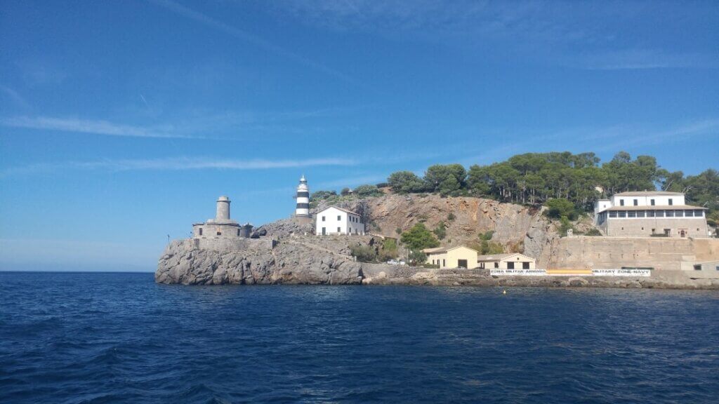 The Capgros Lighthouse in Port of Soller, Mallorca, lighthouse