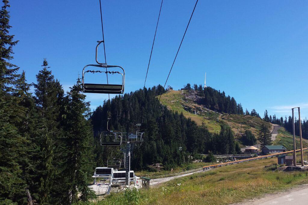 Grouse Mountain, Vancouver BC, chair lift, trees