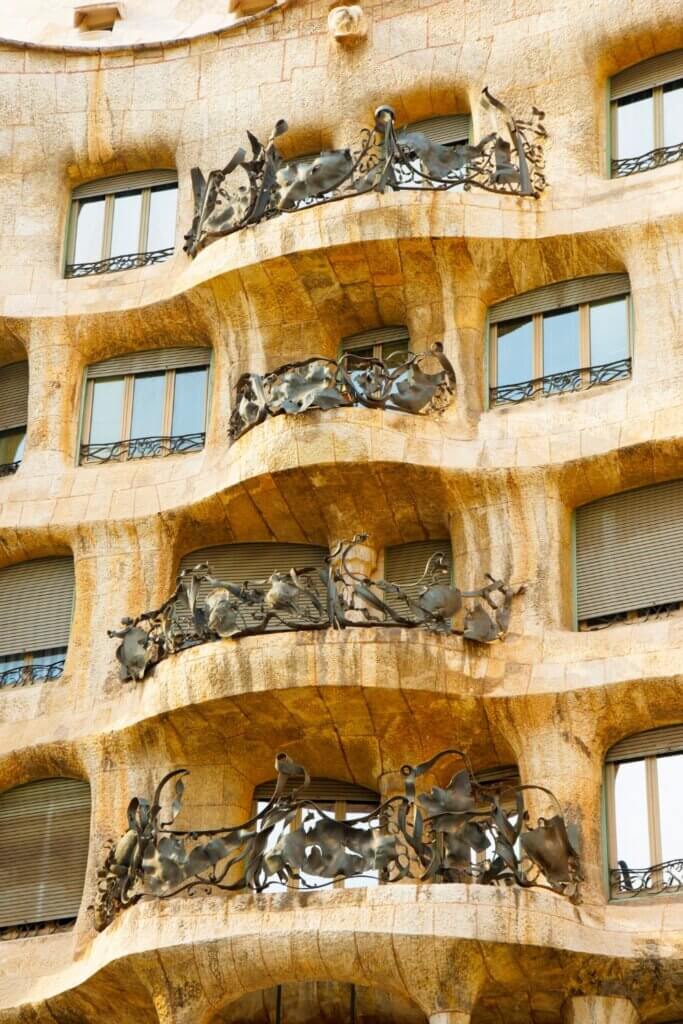 The iron details on the balconies of La Pedrera