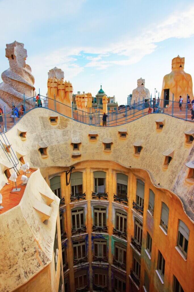 The stunning roof of La Pedrera,  Barcelona attractions