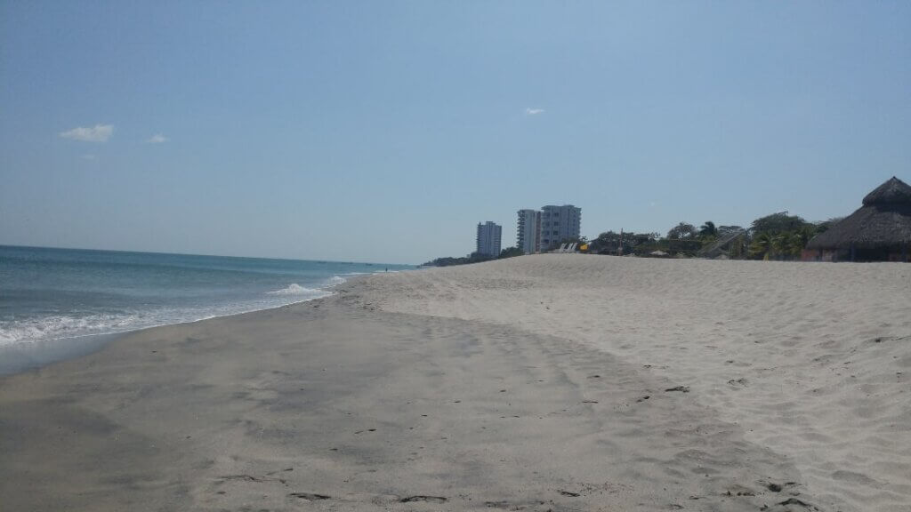 The long strip of beach at Playa Blanca, Panama, vacation 