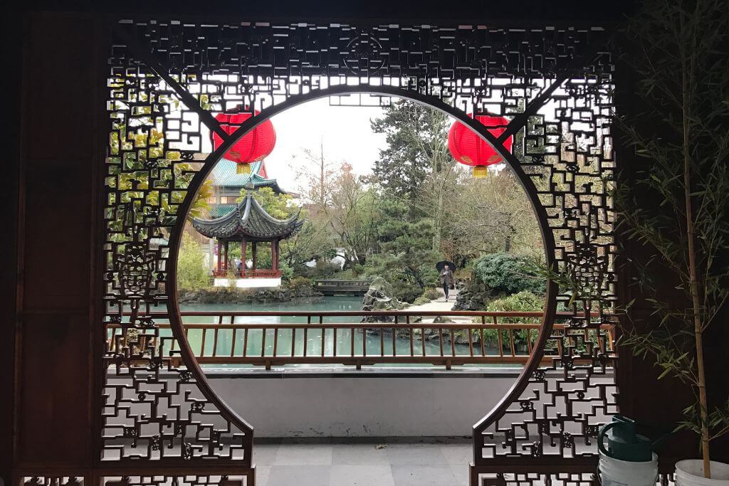 The intricate circle doors in Dr. Sun Yat-Sen Classical Chinese Garden