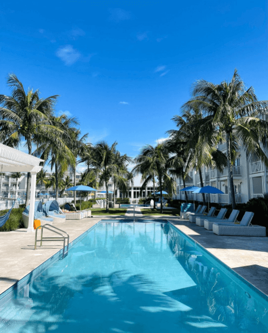 Oceans Edge Resort & Marina, pool, palm trees