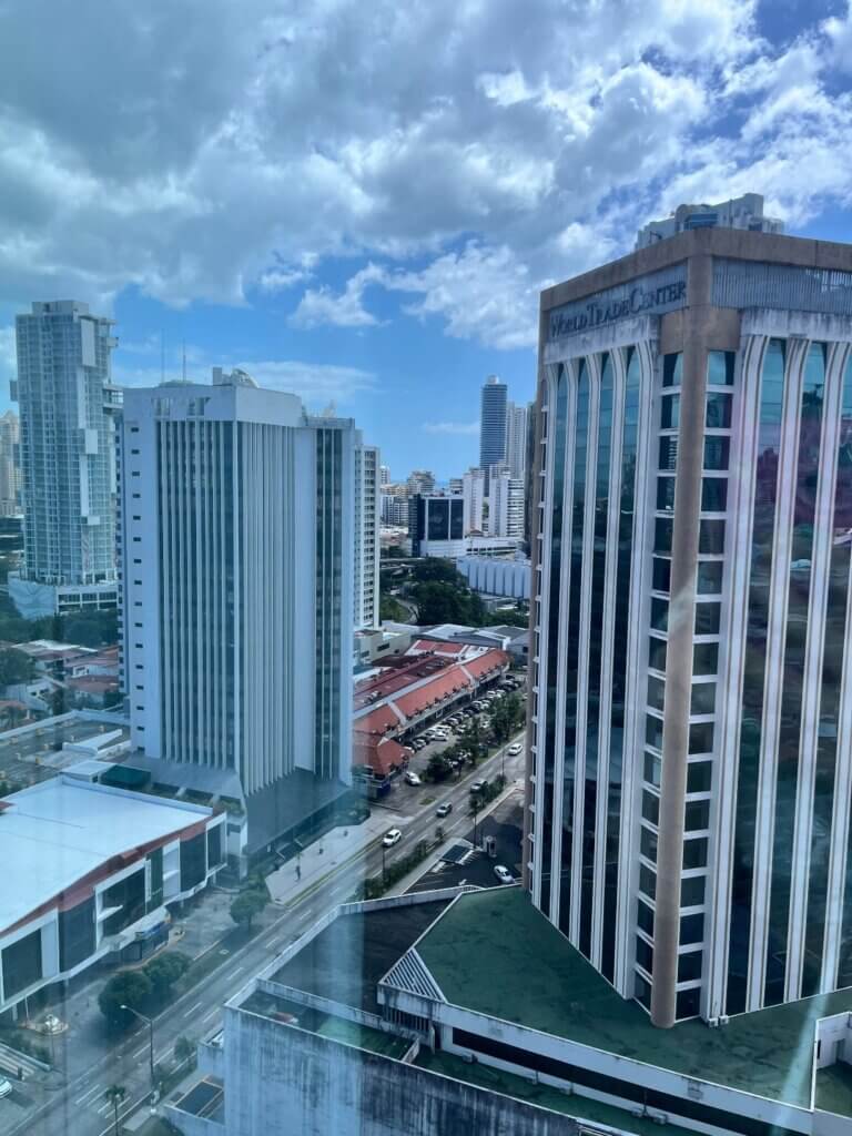 View from the window of Riu Plaza Panamá, Panama City, buildings, city views 