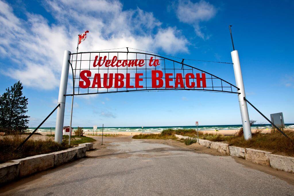 Sauble Beach sign, Ontario beaches