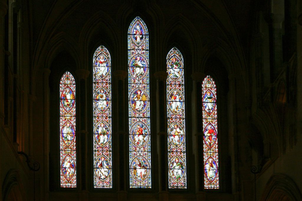 The stained glass inside the Christ Church Cathedral 