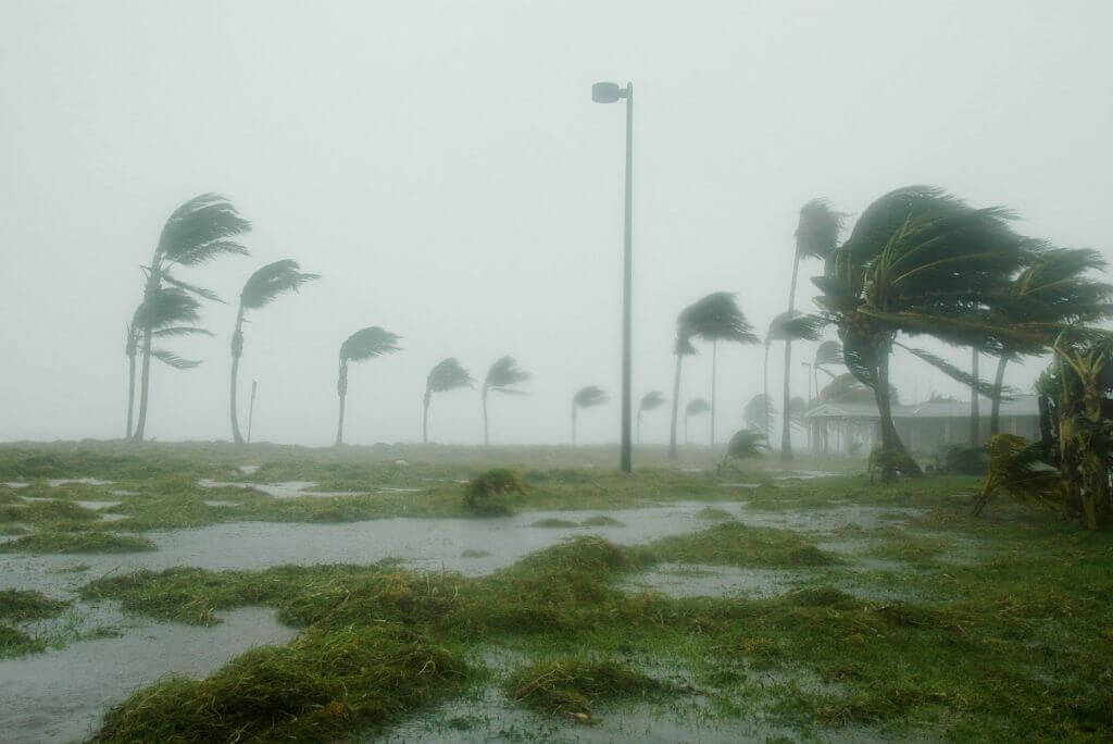Hurricane in the Caribbean, storm, rain, flooding