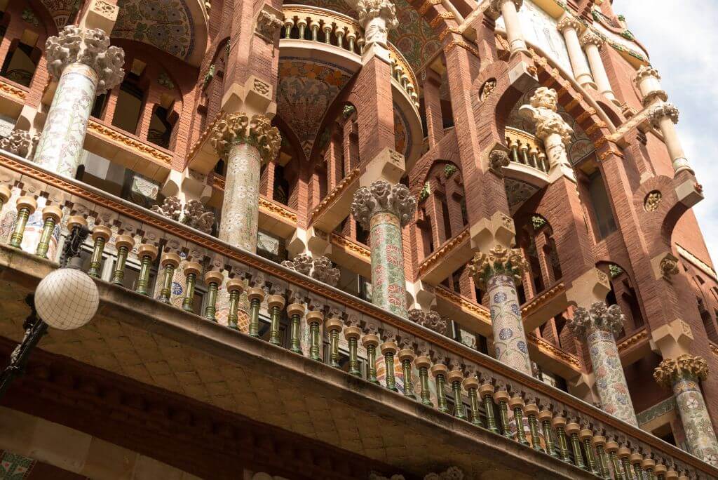 Façade detail of Palau de la Música Catalana, Barcelona attraction