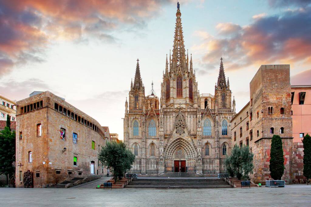 Barcelona Cathedral, church in Gothic Quarter