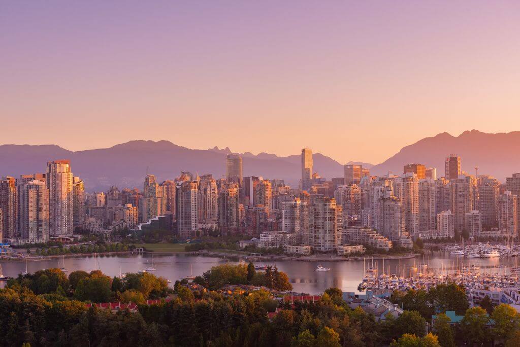Lovely sunset in Vancouver, Canada