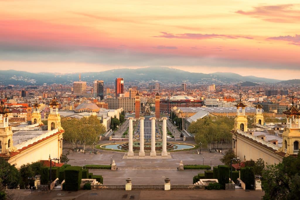 A view of Barcelona in the fall, Spain, Europe, autumn in Spain