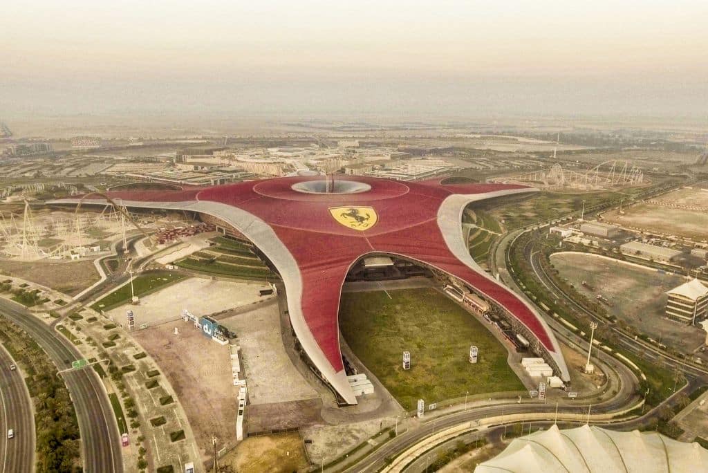 View of Ferrari World from the top, Abu Dhabi