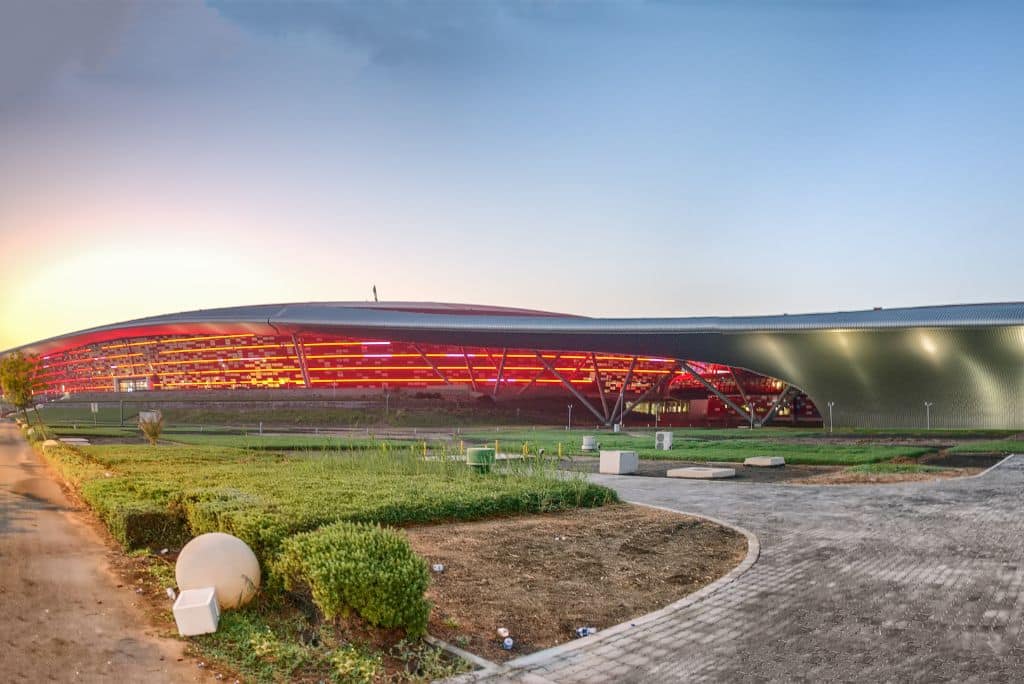 View of Ferrari World from the side, Abu Dhabi