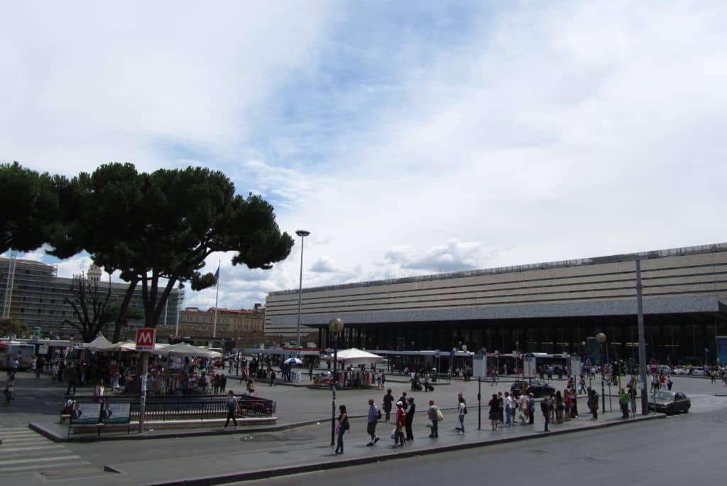 Termini Station - the transportation hub of Rome, bus stop, Metro stop,