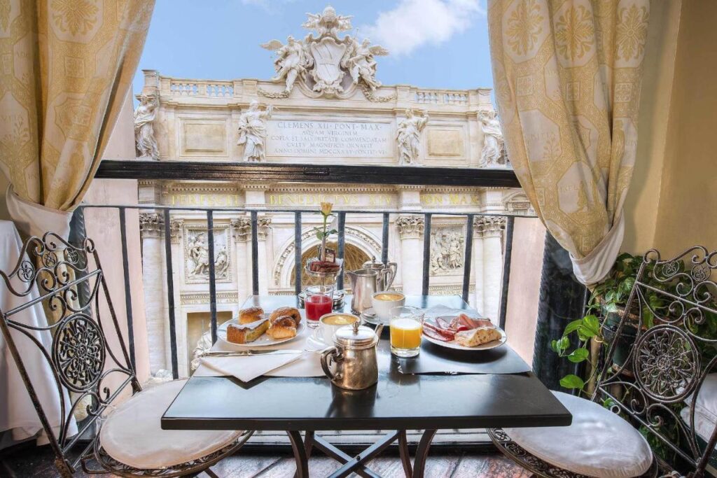 Hotel Fontana's stunning balcony view, breakfast, balcony, chairs