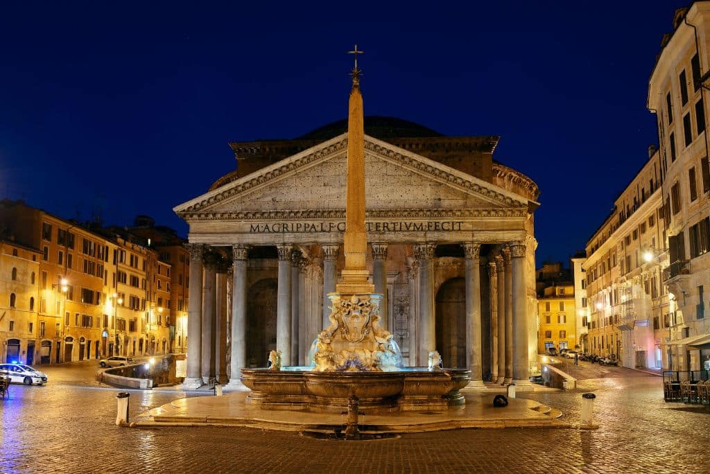The Pantheon at night, landmarks in Rome, Eternal City things to do
