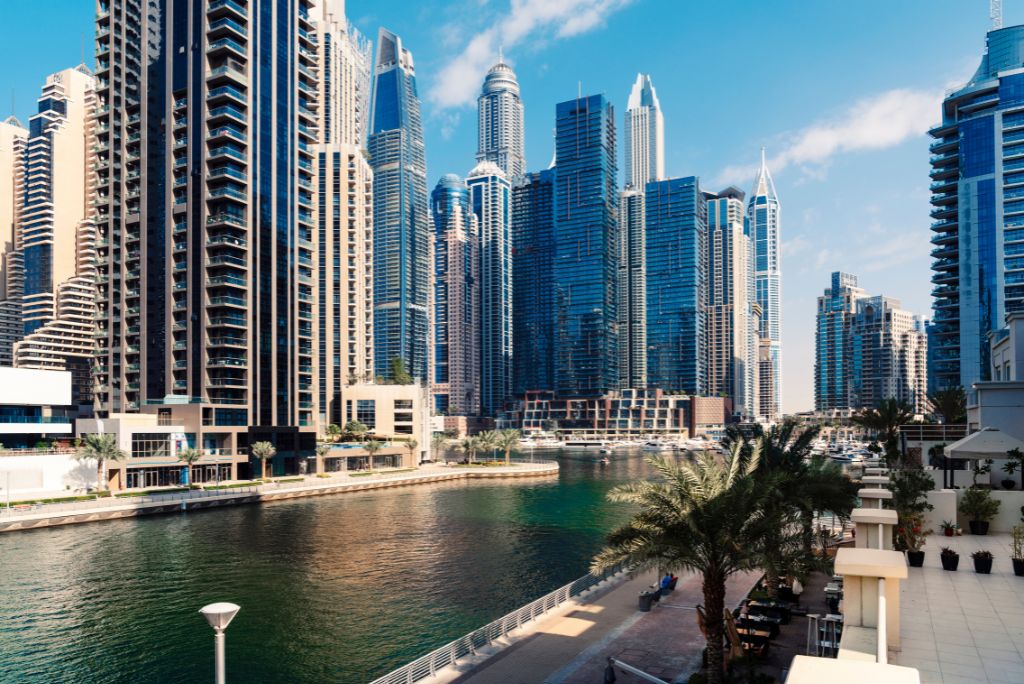 Dubai Marina, Dubai area, condos, canal, boats