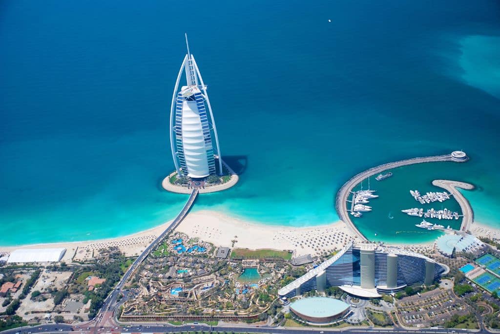 Burj Al Arab, Dubai lnadmarks, hotel, things to do in Dubai, the private beach in Burj Al Arab is at the back of the hotel